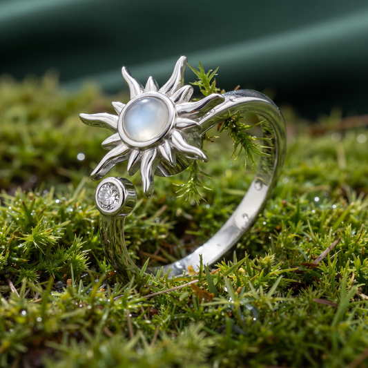 Halo Calming Ring - silver sun