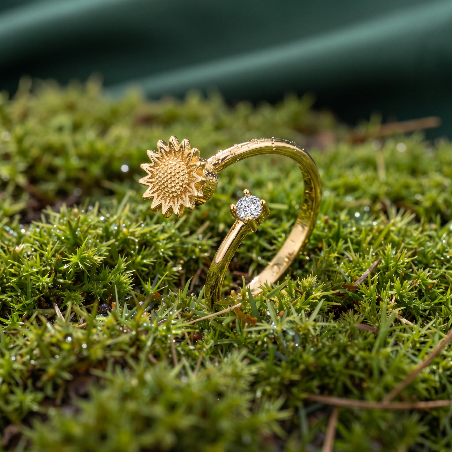 Anchor Calming Rings - gold flower